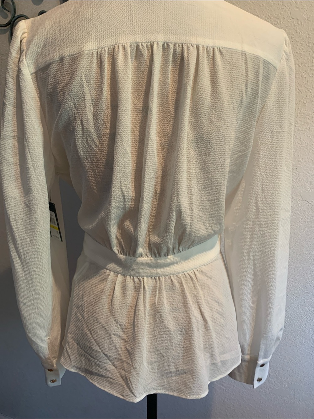 Tommy Hilfiger White Surplice Peplum Blouse - Picture 6 of 9